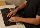 Ergologik Unterarmauflage Nutzung mit Tastatur